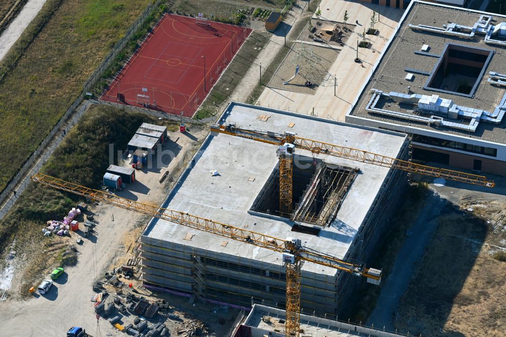 Werder (Havel) von oben - Baustelle zum Neubau des Schulgebäudes an der Klaistower Straße - Elisabethstraße in Werder (Havel) im Bundesland Brandenburg, Deutschland