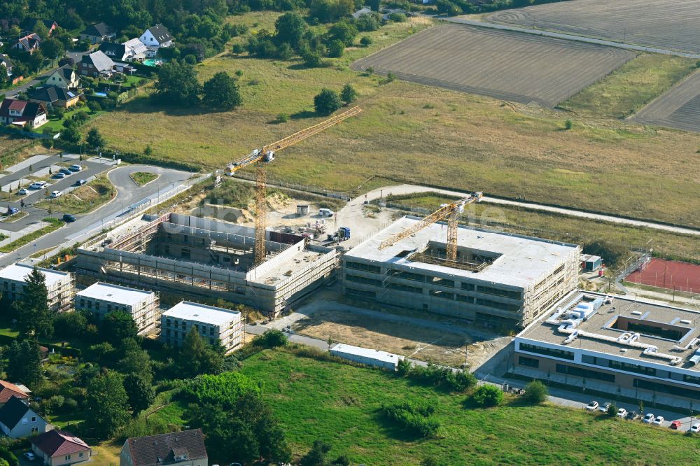 Werder (Havel) von oben - Baustelle zum Neubau des Schulgebäudes an der Klaistower Straße - Elisabethstraße in Werder (Havel) im Bundesland Brandenburg, Deutschland