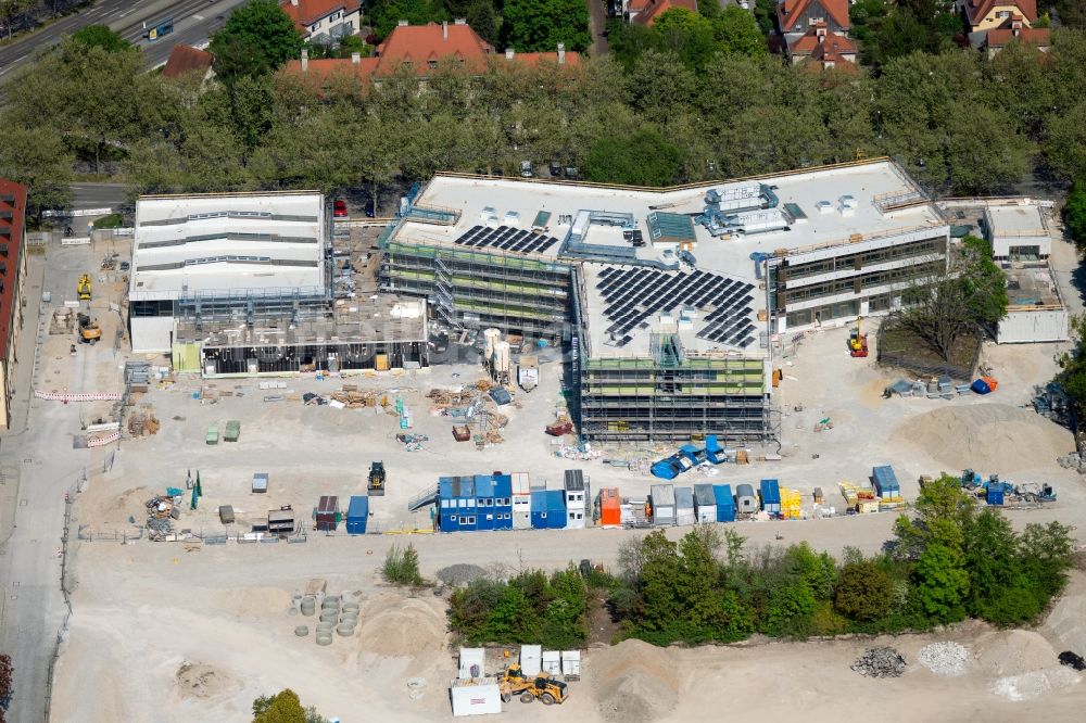 München aus der Vogelperspektive: Baustelle zum Neubau des Schulgebäudes im Kreativquartier in München im Bundesland Bayern, Deutschland