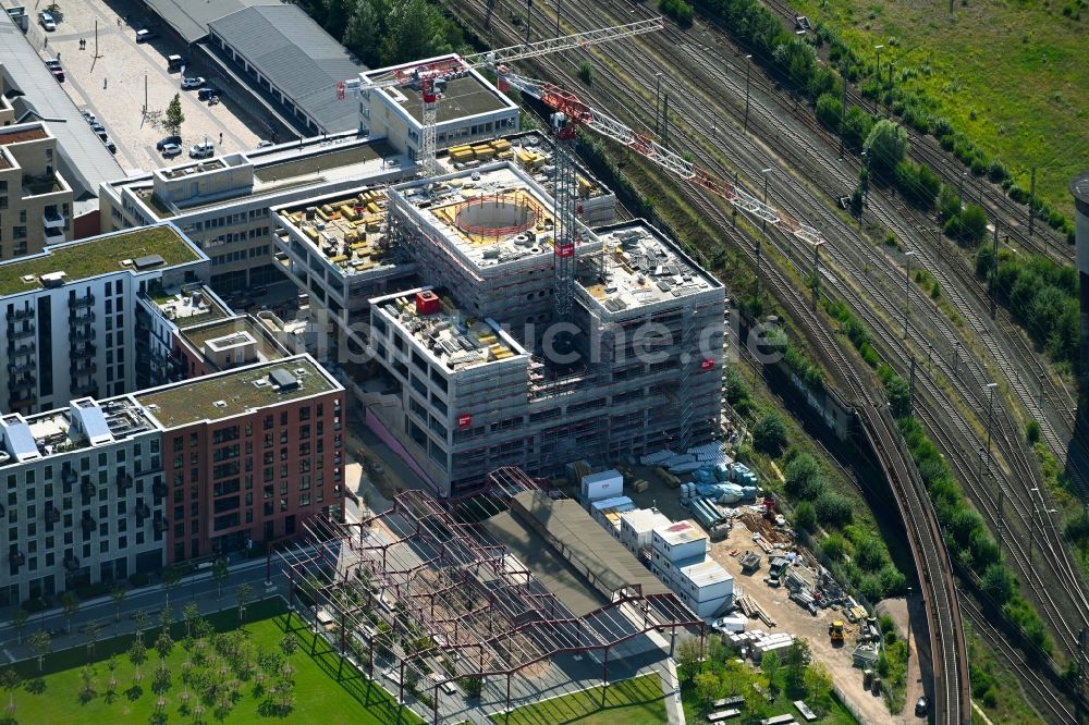 Hamburg aus der Vogelperspektive: Baustelle zum Neubau des Schulgebäudes der Kurt-Tucholsky-Stadtteilschule am Recha-Ellern-Weg in Hamburg, Deutschland