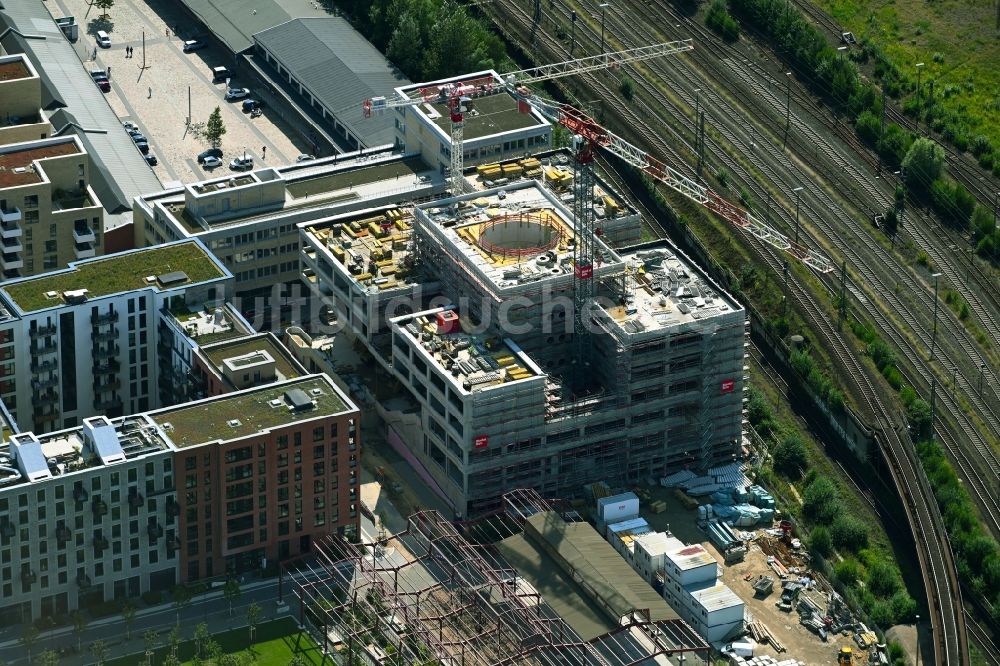 Luftbild Hamburg - Baustelle zum Neubau des Schulgebäudes der Kurt-Tucholsky-Stadtteilschule am Recha-Ellern-Weg in Hamburg, Deutschland