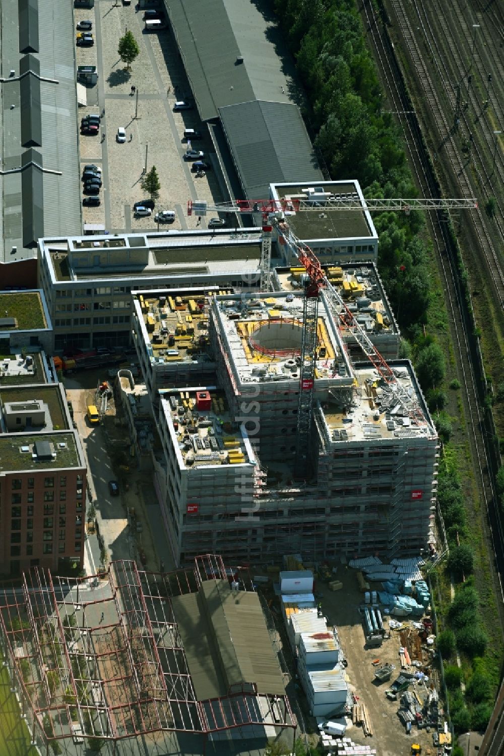 Hamburg von oben - Baustelle zum Neubau des Schulgebäudes der Kurt-Tucholsky-Stadtteilschule am Recha-Ellern-Weg in Hamburg, Deutschland