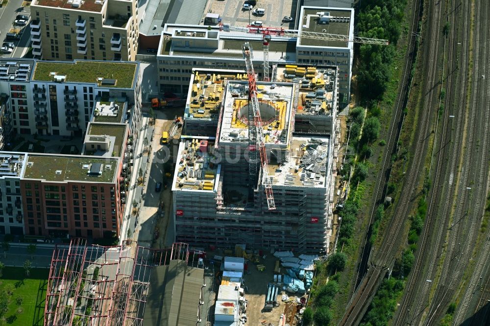 Hamburg aus der Vogelperspektive: Baustelle zum Neubau des Schulgebäudes der Kurt-Tucholsky-Stadtteilschule am Recha-Ellern-Weg in Hamburg, Deutschland