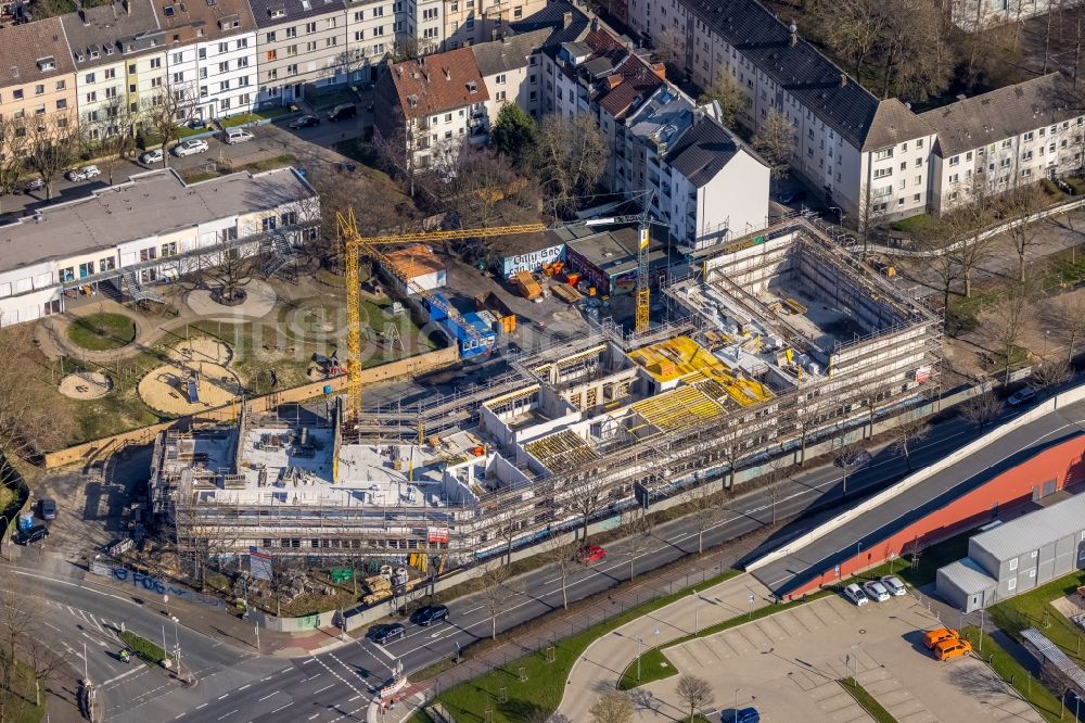 Dortmund von oben - Baustelle zum Neubau des Schulgebäudes Lessing-Grundschule in Dortmund im Bundesland Nordrhein-Westfalen, Deutschland