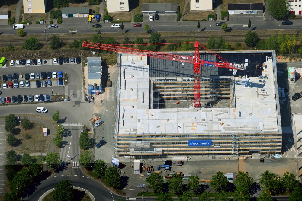 Leipzig von oben - Baustelle zum Neubau des Schulgebäudes im Ortsteil Wiederitzsch in Leipzig im Bundesland Sachsen, Deutschland