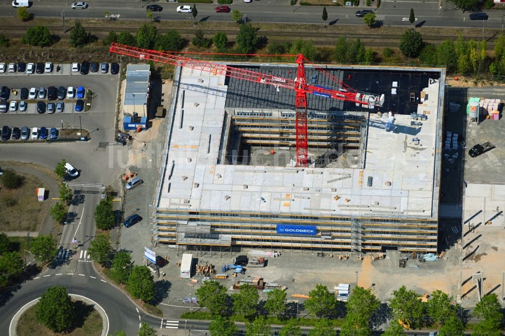 Leipzig aus der Vogelperspektive: Baustelle zum Neubau des Schulgebäudes im Ortsteil Wiederitzsch in Leipzig im Bundesland Sachsen, Deutschland