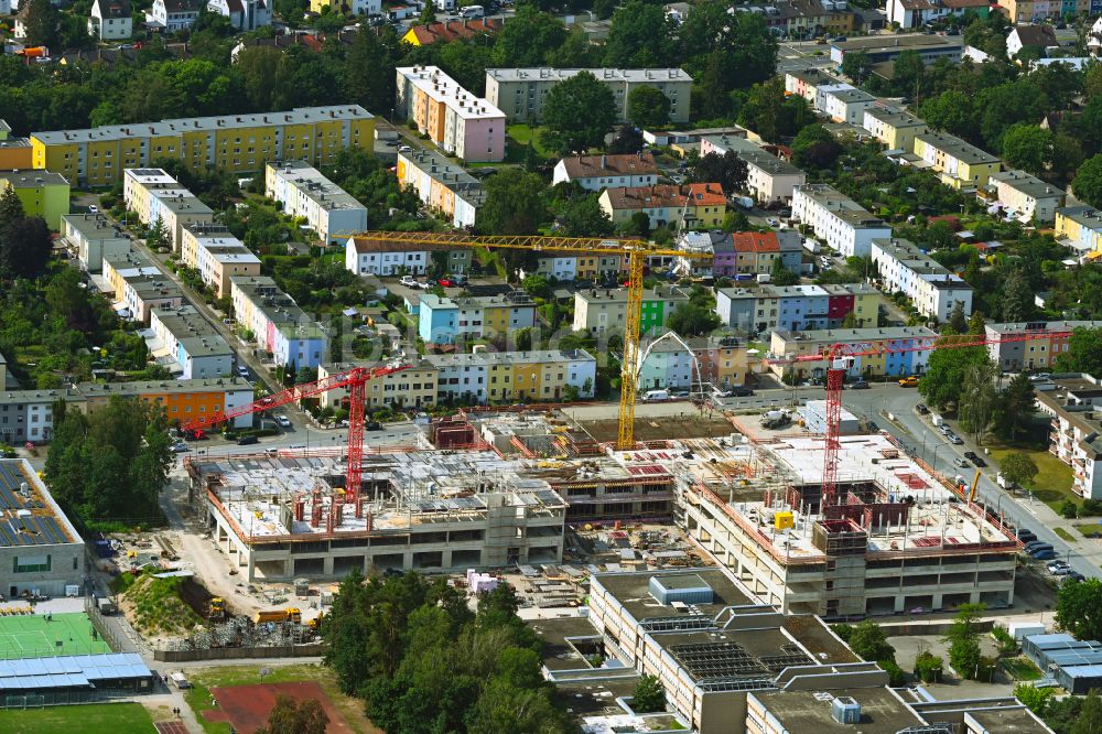 Luftbild Nürnberg - Baustelle zum Neubau des Schulgebäudes Schulzentrum Südwest in Nürnberg im Bundesland Bayern, Deutschland