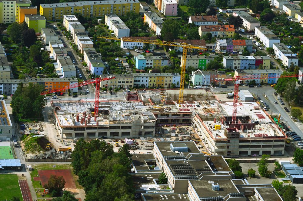 Luftaufnahme Nürnberg - Baustelle zum Neubau des Schulgebäudes Schulzentrum Südwest in Nürnberg im Bundesland Bayern, Deutschland