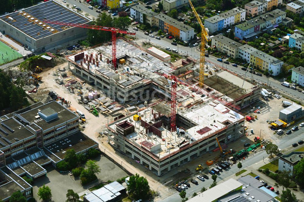 Luftbild Nürnberg - Baustelle zum Neubau des Schulgebäudes Schulzentrum Südwest in Nürnberg im Bundesland Bayern, Deutschland