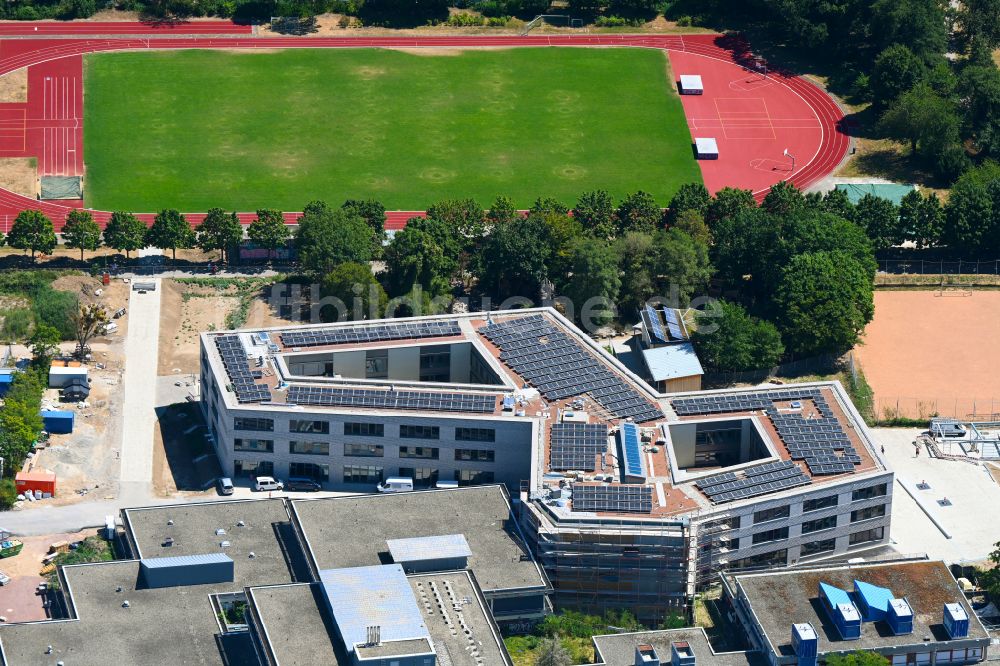 Freiburg im Breisgau aus der Vogelperspektive: Baustelle zum Neubau des Schulgebäudes Staudinger-Gesamtschule in Freiburg im Breisgau im Bundesland Baden-Württemberg, Deutschland