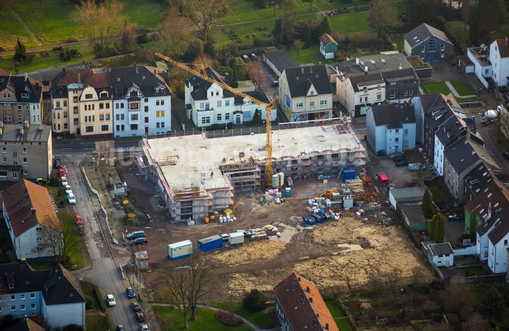 Bochum aus der Vogelperspektive: Baustelle zum Neubau einer Seniorenresidenz in Bochum im Bundesland Nordrhein-Westfalen