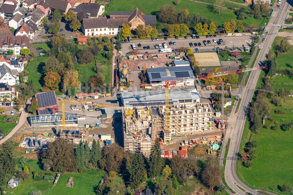 Luftbild Ettenheim - Baustelle zum Neubau eines Seniorenzentrums in Ettenheim im Bundesland Baden-Württemberg, Deutschland