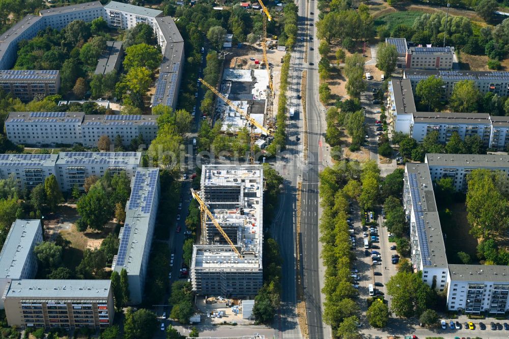 Berlin aus der Vogelperspektive: Baustelle zum Neubau eines Seniorenzentrums im Ortsteil Hellersdorf in Berlin, Deutschland