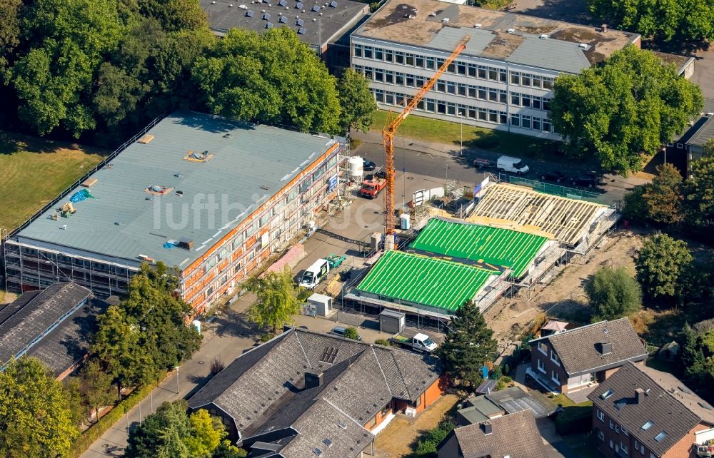 Luftaufnahme Hamm - Baustelle zum Neubau der Sporthalle der Bodelschwingschule in Hamm im Bundesland Nordrhein-Westfalen