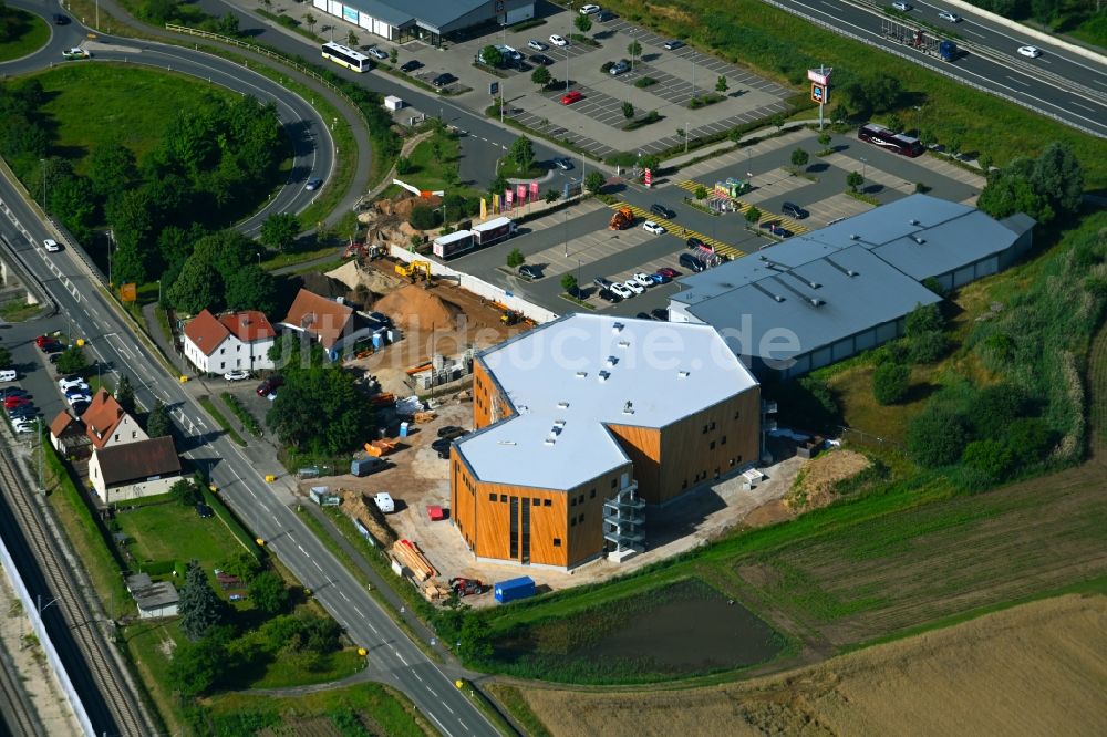 Bubenreuth von oben - Baustelle zum Neubau der Sporthalle - Boulderhalle Frankenjura in Bubenreuth im Bundesland Bayern, Deutschland