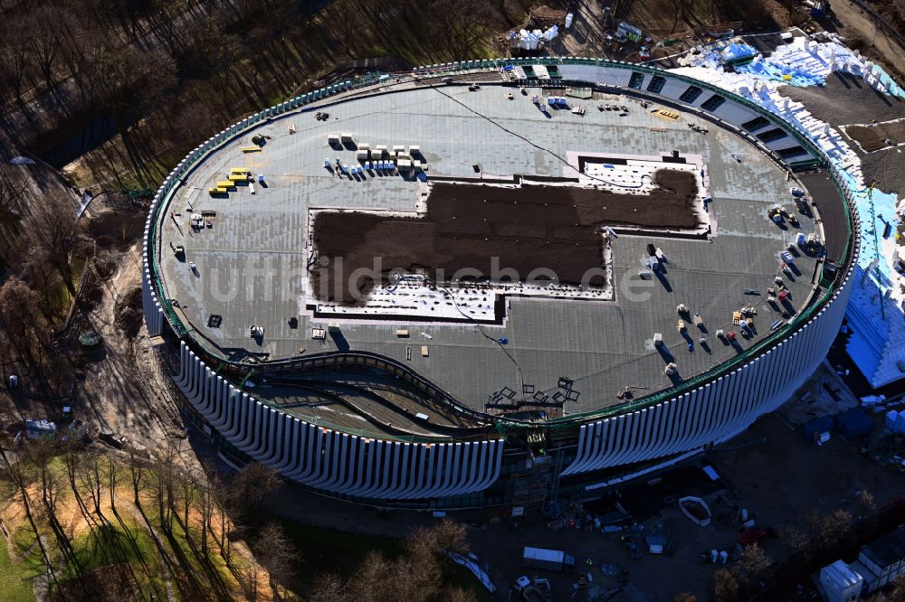 Luftaufnahme München - Baustelle zum Neubau der Sporthalle SAP Garden in München im Bundesland Bayern, Deutschland