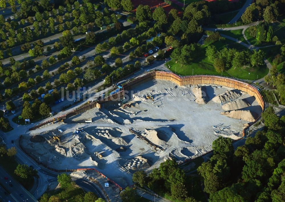 Munchen Von Oben Baustelle Zum Neubau Der Sporthalle Sap Garden Im Ortsteil Milbertshofen Am Hart In