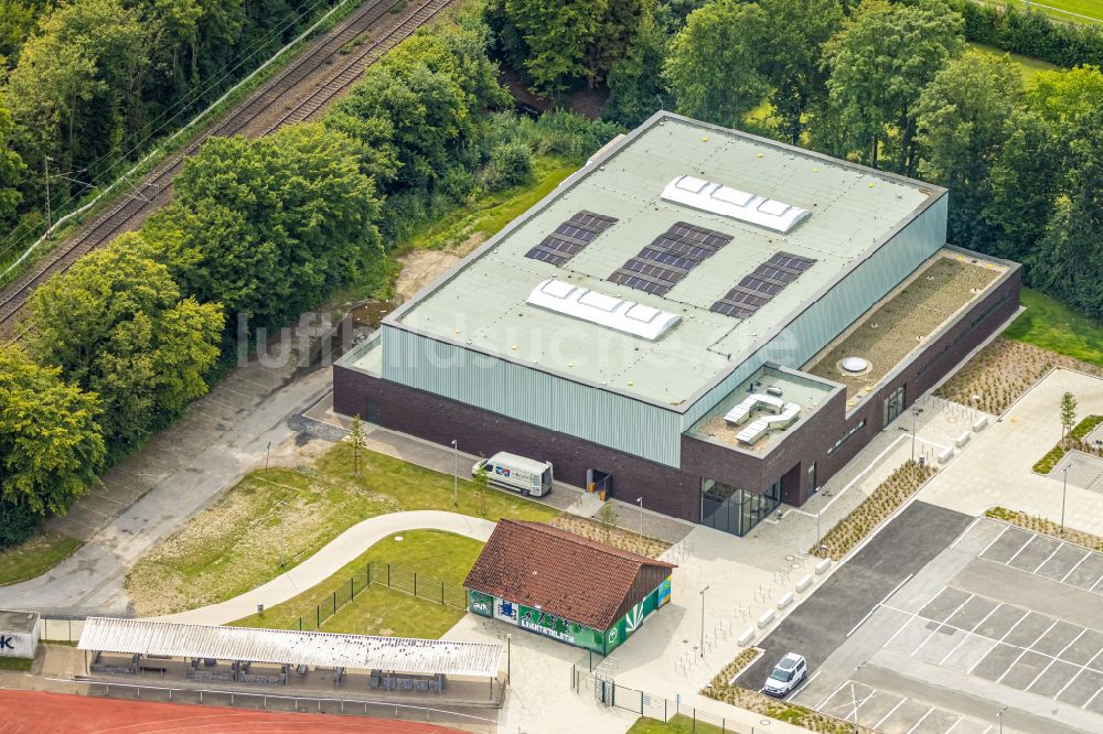 Luftaufnahme Werl - Baustelle zum Neubau der Sporthalle in Werl im Bundesland Nordrhein-Westfalen, Deutschland