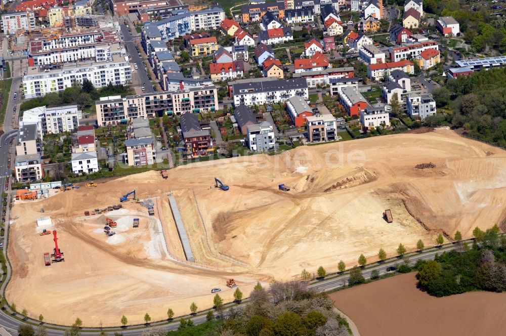 Luftbild Frankfurt am Main - Baustelle zum Neubau eines Sportparks in Frankfurt am Main im Bundesland Hessen