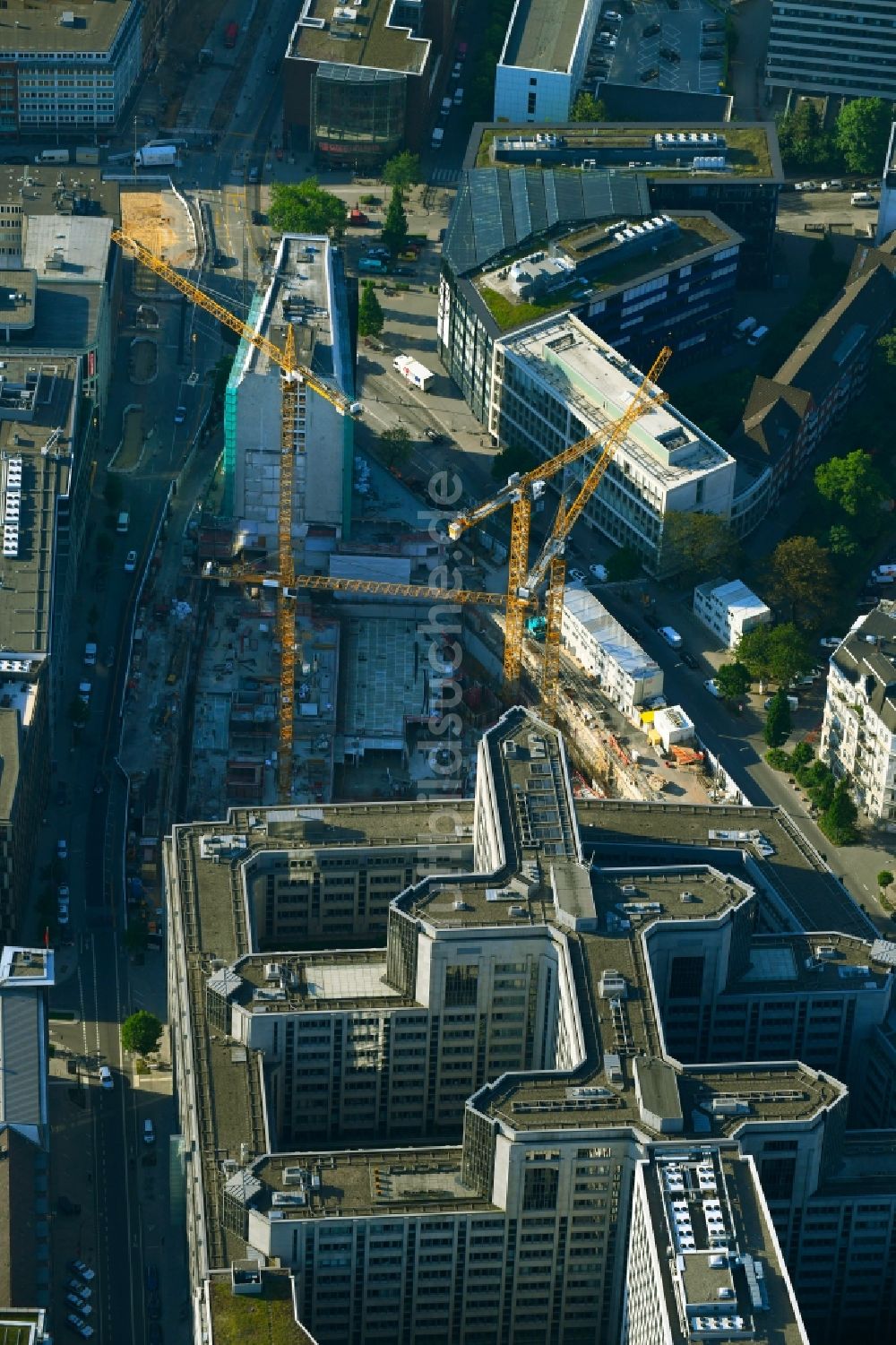 Luftbild Hamburg - Baustelle zum Neubau des Springer Quartier in Hamburg, Deutschland