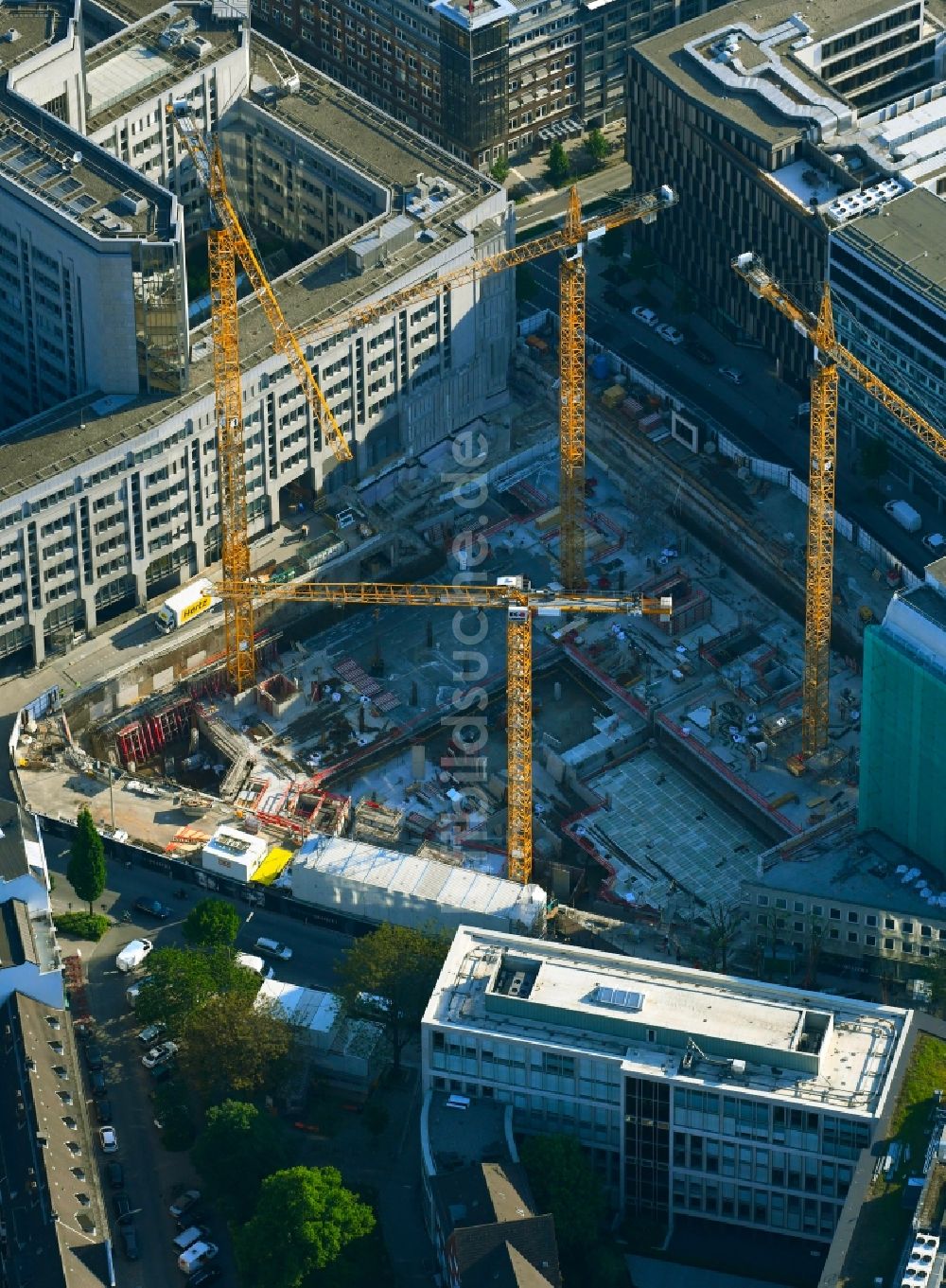 Luftbild Hamburg - Baustelle zum Neubau des Springer Quartier in Hamburg, Deutschland