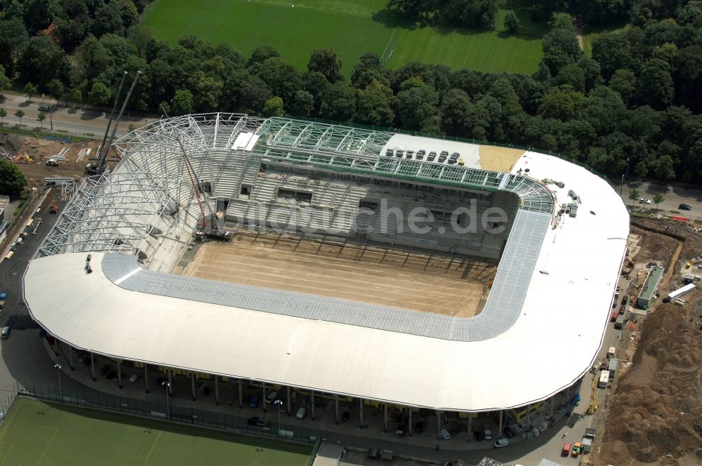 Luftbild Dresden - Baustelle zum Neubau des Stadion DDV-Stadion Dresden im Bundesland Sachsen