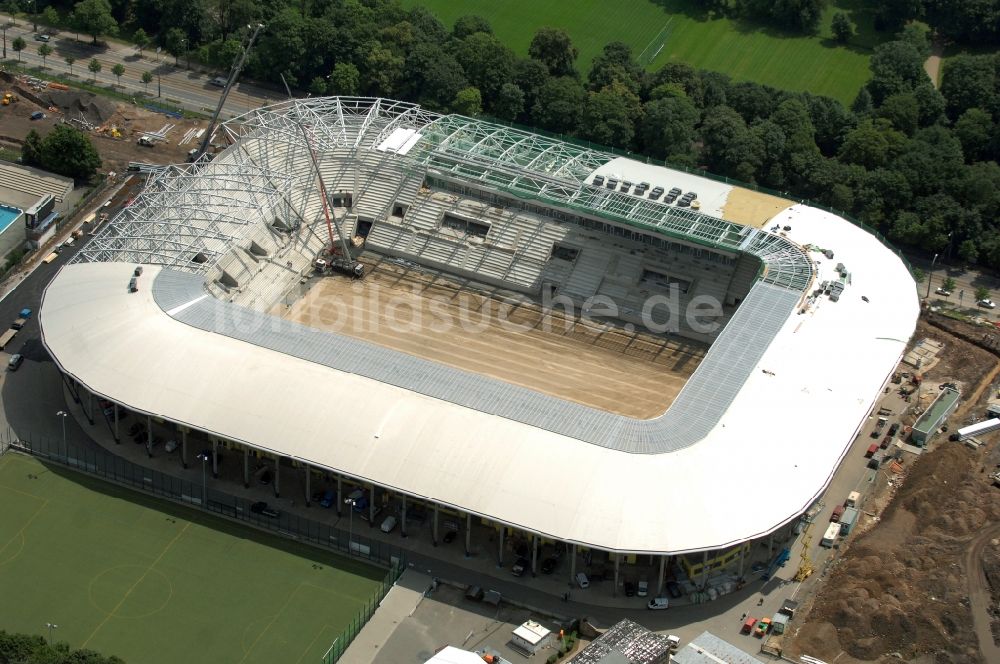 Luftaufnahme Dresden - Baustelle zum Neubau des Stadion DDV-Stadion Dresden im Bundesland Sachsen