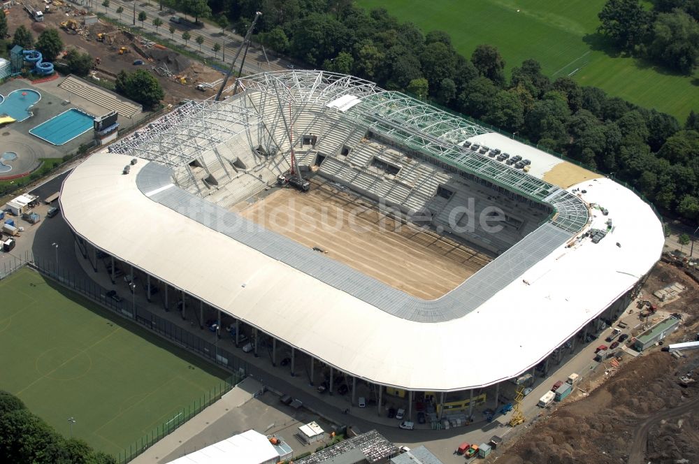 Dresden von oben - Baustelle zum Neubau des Stadion DDV-Stadion Dresden im Bundesland Sachsen