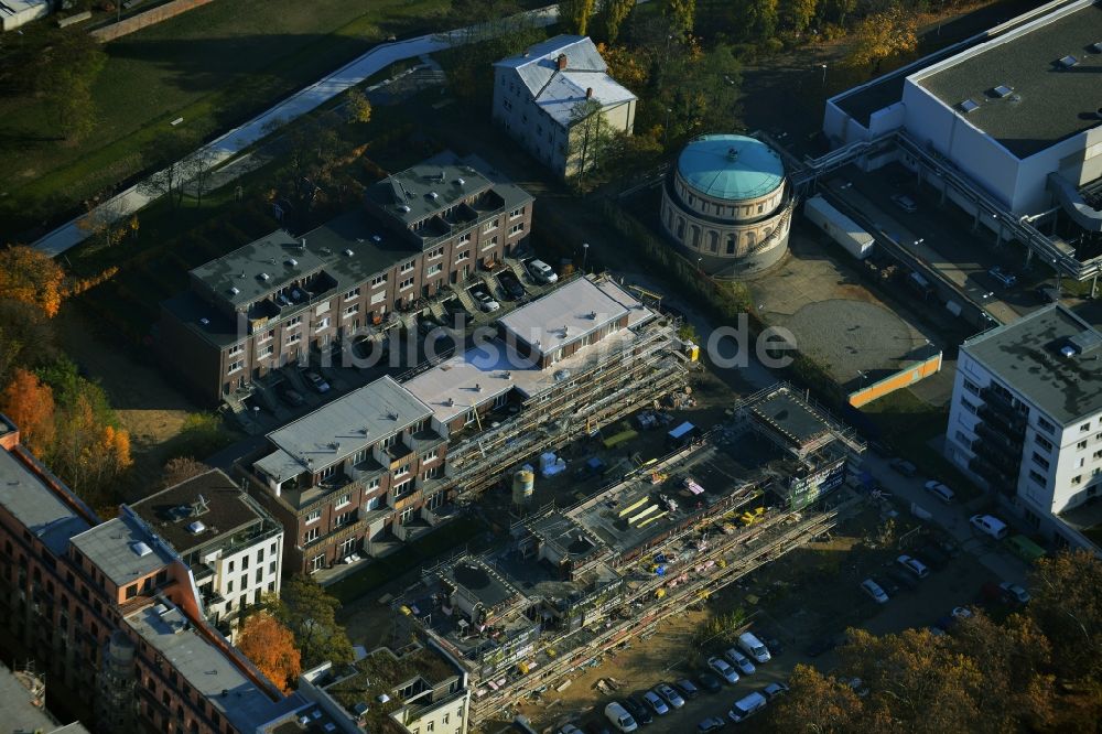 Berlin Mitte von oben - Baustelle zum Neubau des Stadtquartier Pankepark an der Chausseestraße in Berlin - Mitte