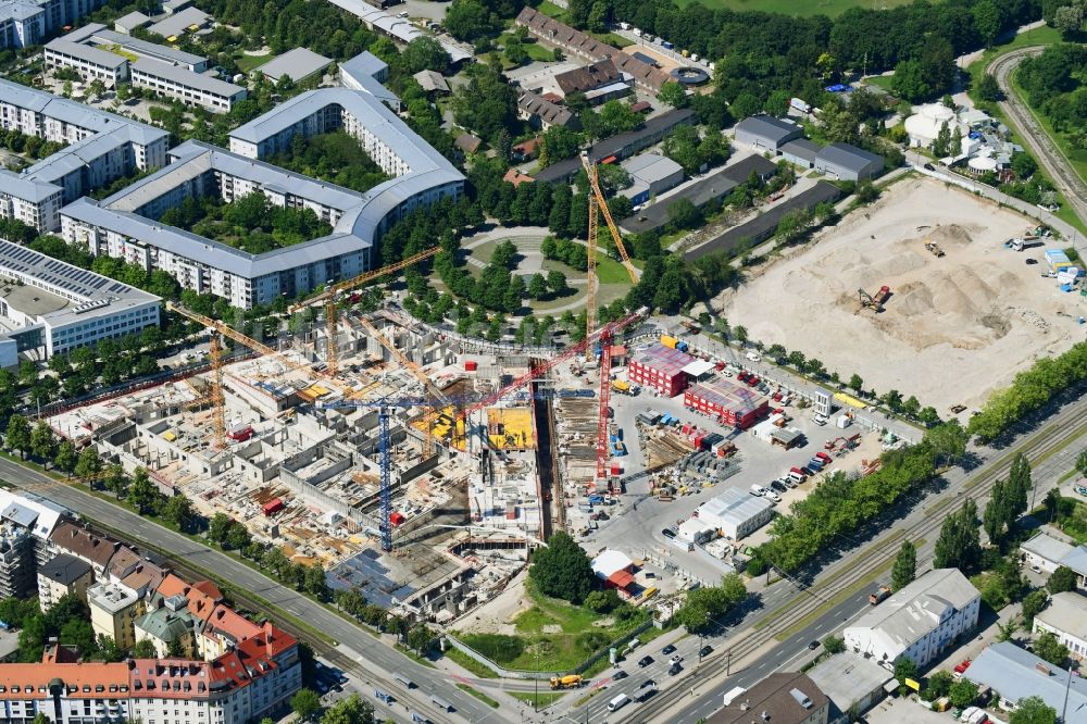 Luftaufnahme München - Baustelle zum Neubau eines Strafjustizzentrum in München im Bundesland Bayern, Deutschland