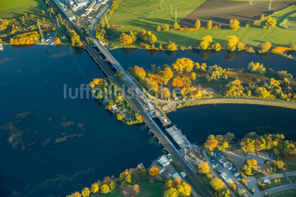 Luftbild Wetter (Ruhr) - Baustelle zum Neubau des Straßen- Brückenbauwerk Obergraben-Brücke in Wetter (Ruhr) im Bundesland Nordrhein-Westfalen