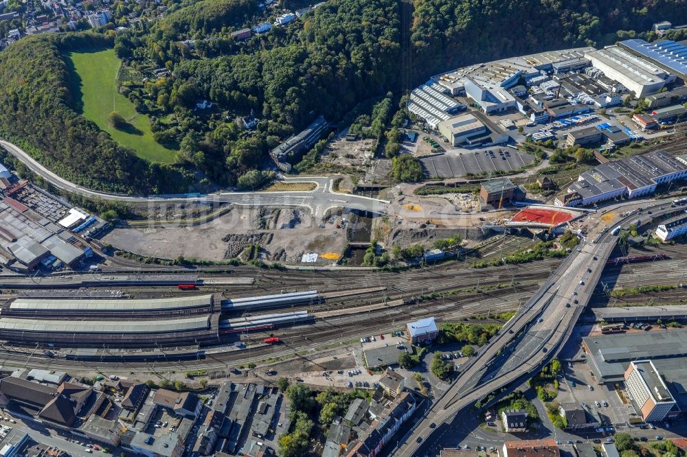 Luftbild Hagen - Baustelle zum Neubau des Straßen- Brückenbauwerk an der Sedanstraße - Plessenstraße in Hagen im Bundesland Nordrhein-Westfalen, Deutschland