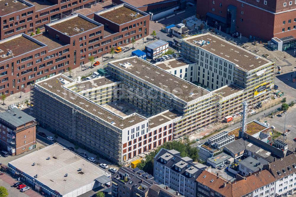 Dortmund aus der Vogelperspektive: Baustelle zum Neubau eines Studenten- Wohnheim - Gebäude am Emil-Moog-Platz - Benno-Elkan-Allee - Ritterstraße in Dortmund im Bundesland Nordrhein-Westfalen, Deutschland