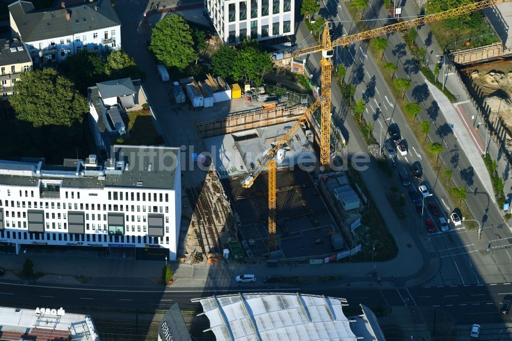 Rostock aus der Vogelperspektive: Baustelle zum Neubau eines Studenten- Wohnheim - Gebäude Studinest 3000 in Rostock im Bundesland Mecklenburg-Vorpommern, Deutschland