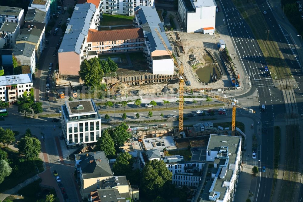 Rostock aus der Vogelperspektive: Baustelle zum Neubau eines Studenten- Wohnheim - Gebäude Studinest 3000 in Rostock im Bundesland Mecklenburg-Vorpommern, Deutschland