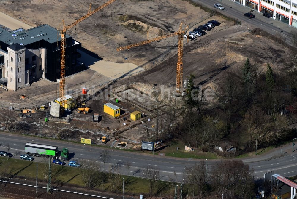 Potsdam aus der Vogelperspektive: Baustelle zum Neubau eines Studenten- Wohnheim - Gebäude der Terpe Bau GmbH im Ortsteil Innenstadt in Potsdam im Bundesland Brandenburg