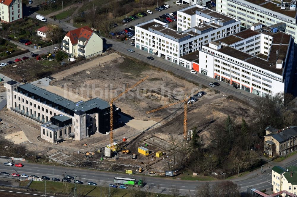 Luftbild Potsdam - Baustelle zum Neubau eines Studenten- Wohnheim - Gebäude der Terpe Bau GmbH im Ortsteil Innenstadt in Potsdam im Bundesland Brandenburg