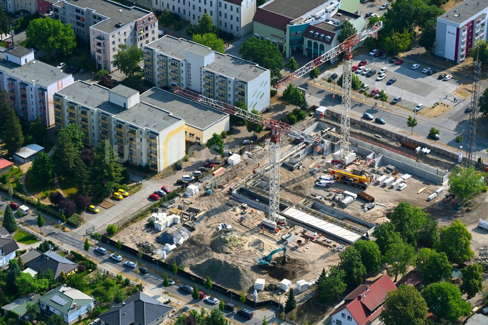 Luftbild Oranienburg - Baustelle zum Neubau eines Studenten- Wohnheims an der Martin-Luther-Straße in Oranienburg im Bundesland Brandenburg, Deutschland