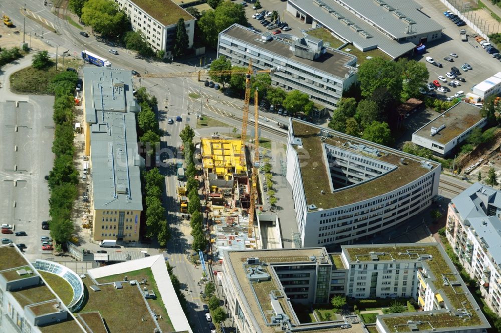 Luftaufnahme Stuttgart - Baustelle zum Neubau eines Studentenwohnheimes an der Rosensteinstraße Ecke Nordbahnhofstraße in Stuttgart im Bundesland Baden-Württemberg