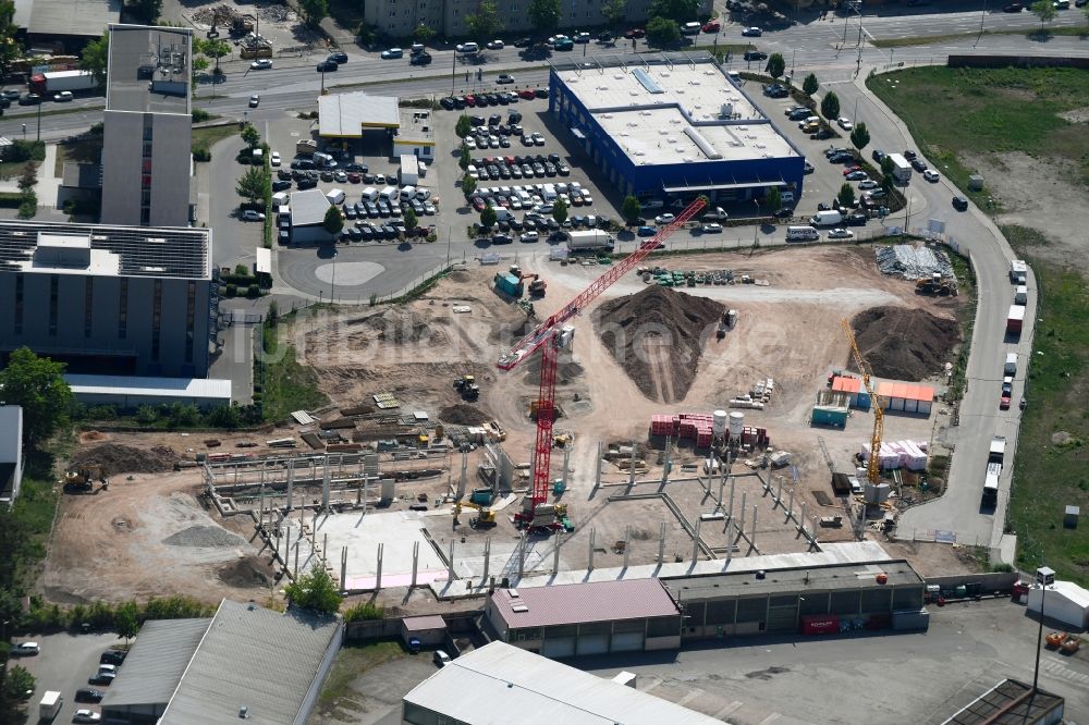 Luftbild Nürnberg - Baustelle zum Neubau eines Supermarkt in Nürnberg im Bundesland Bayern, Deutschland