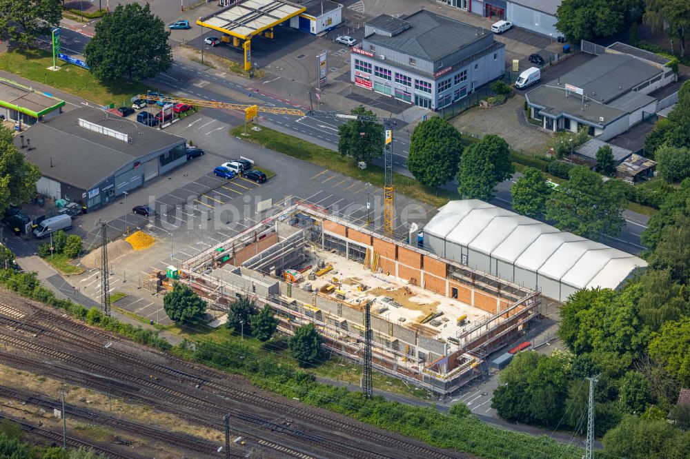 Luftaufnahme Herne - Baustelle zum Neubau eines Supermarkts Netto an der Berliner Straße in Herne im Bundesland Nordrhein-Westfalen, Deutschland