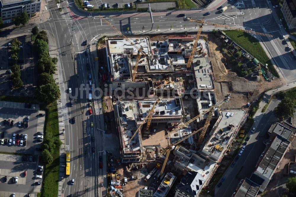 Chemnitz aus der Vogelperspektive: Baustelle zum Neubau des Technischen Rathauses in Chemnitz im Bundesland Sachsen