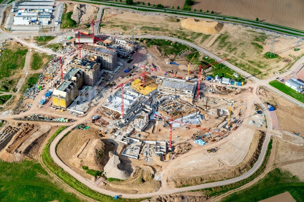 Luftaufnahme Rust - Baustelle zum Neubau Themen Wasserpark Rulantica in Rust im Bundesland Baden-Württemberg, Deutschland