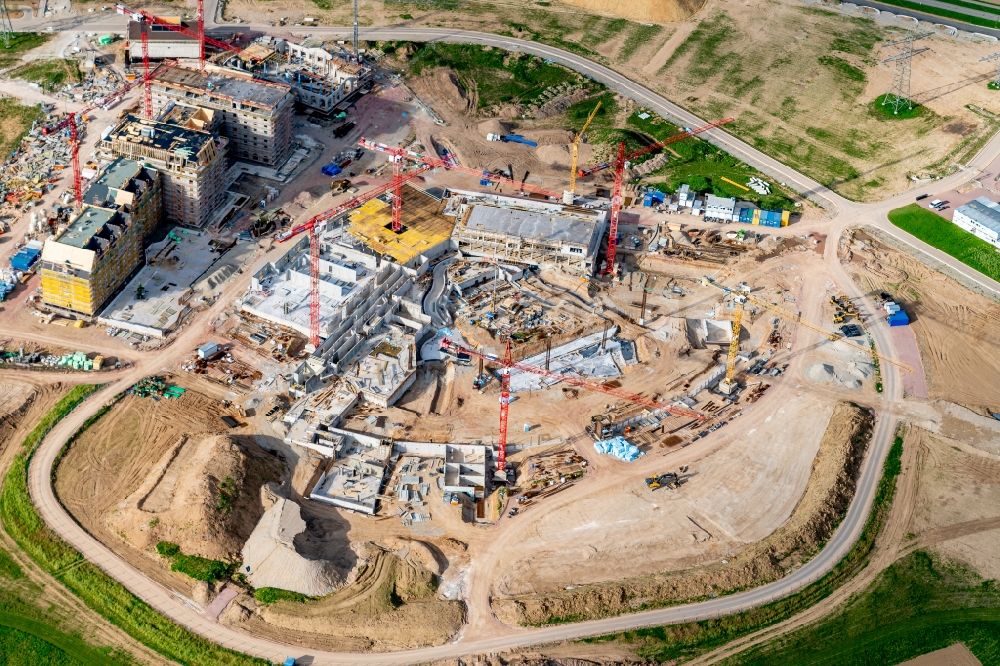 Luftaufnahme Rust - Baustelle zum Neubau Themen Wasserpark Rulantica in Rust im Bundesland Baden-Württemberg, Deutschland