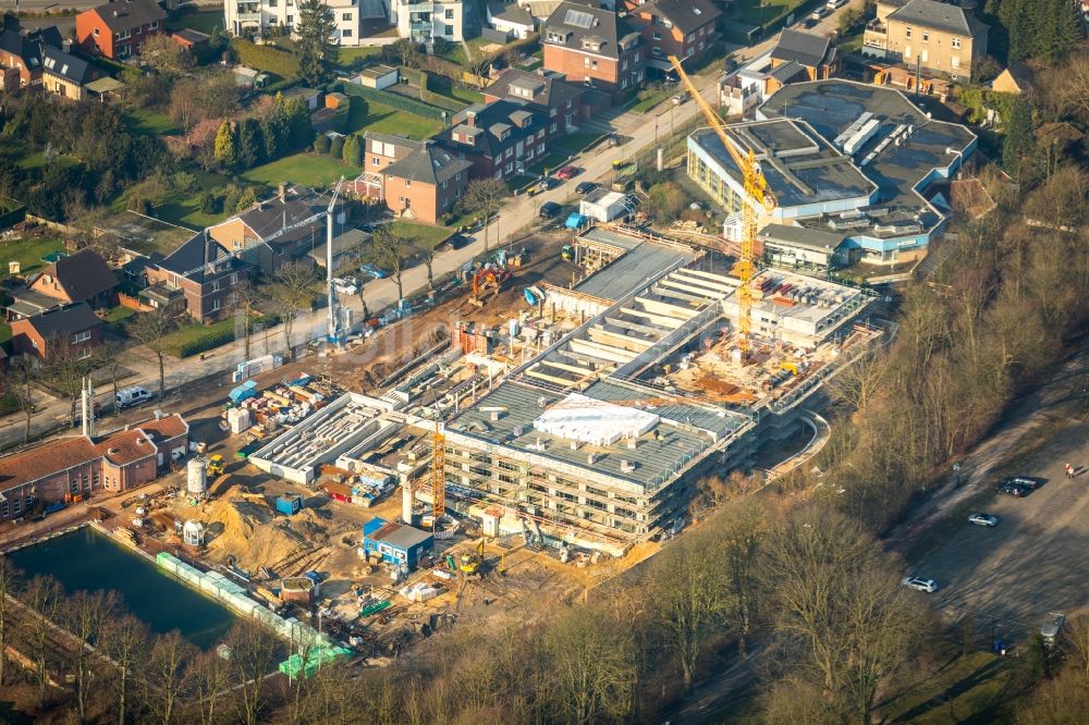 Luftbild Werne - Baustelle zum Neubau der Therme und Schwimmbecken am Freibad der Freizeiteinrichtung Natur-Solebad Werne GmbH in Werne im Bundesland Nordrhein-Westfalen