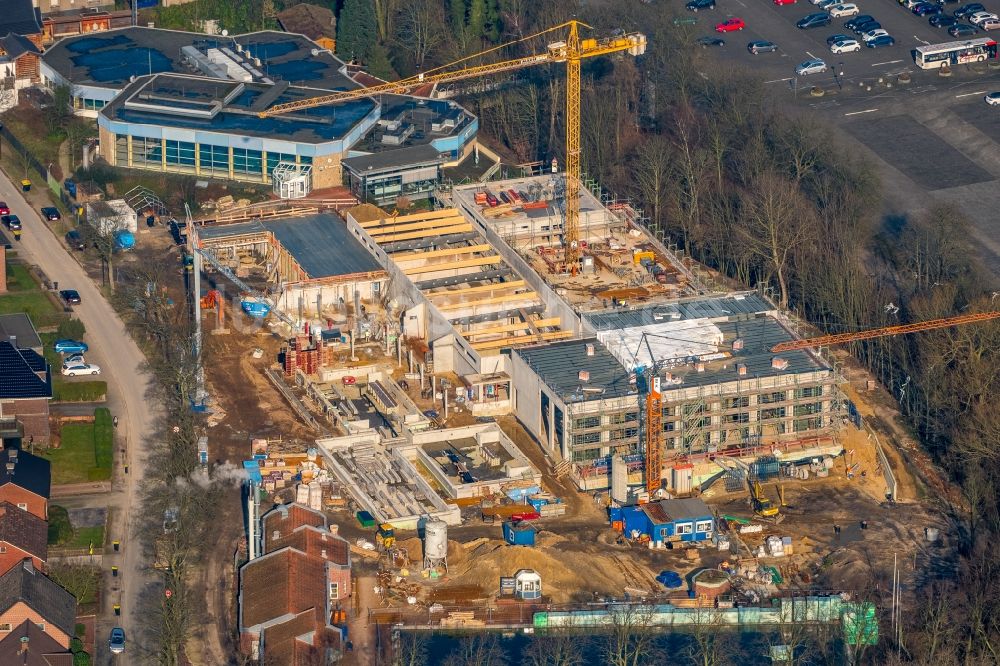 Luftbild Werne - Baustelle zum Neubau der Therme und Schwimmbecken am Freibad der Freizeiteinrichtung Natur-Solebad Werne GmbH in Werne im Bundesland Nordrhein-Westfalen