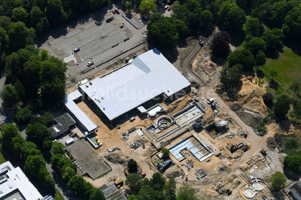 Kleve von oben - Baustelle zum Neubau der Therme und Schwimmbecken am Freibad der Freizeiteinrichtung Sternbuschbad Am Freudenberg in Kleve im Bundesland Nordrhein-Westfalen, Deutschland