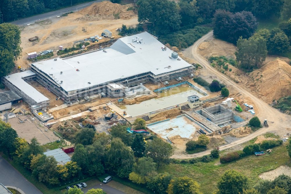 Luftbild Kleve - Baustelle zum Neubau der Therme und Schwimmbecken am Sternbuschbad in Kleve im Bundesland Nordrhein-Westfalen, Deutschland