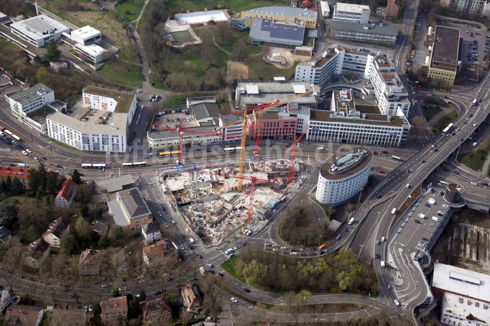 Luftaufnahme Mainz - Baustelle zum Neubau des Trigon Komplexes im Ortsteil Oberstadt in Mainz im Bundesland Rheinland-Pfalz