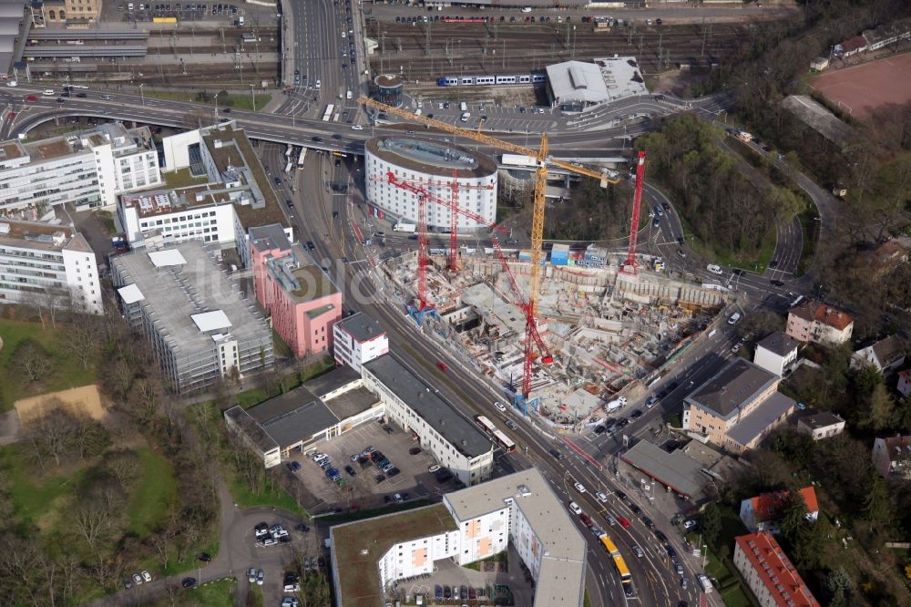 Luftbild Mainz - Baustelle zum Neubau des Trigon Komplexes im Ortsteil Oberstadt in Mainz im Bundesland Rheinland-Pfalz